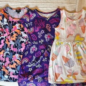 Kids Unicorn & Ice Cream Print Dresses - Set of 3 (5)